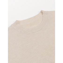 Plus Size, Women's Oversized Elegant Sweater - Winter Warm Round Neck Long Sleeve Cable- Texture Sweater for Fall & Winter, Cozy Casual to Formal Outfits, Plus Size Available (Hand Washable) - Versatile Everyday & Special Occasion Sweater