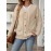 Plus Size, Plus Size Women's Solid Color Autumn/Winter Casual Loose Button-Design Cardigan Jacket