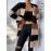 [Elegant Cardigan] Soft Elegant Women's Color Block Cardigan | Long Sleeve Mid-Length Sweater with Pockets, Relaxed Fit for Fall Winter, Casual & Formal Outfits