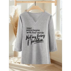 Women'S Casual V-Neck T-Shirt with 