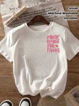 Women's Casual Short Sleeve T-Shirt with Bold 