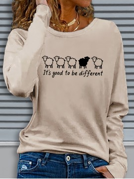 Women's Casual Long Sleeve Crew Neck T-Shirt - Soft Machine-Washable Fabric, Cozy Fall & Winter Top with 